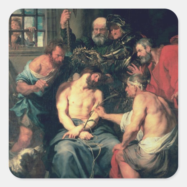 The Crowning with Thorns, 1618-20 Square Sticker (Front)