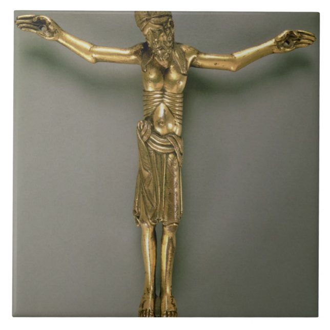 The Crucified Christ, French, second half of 12th Ceramic Tile (Front)