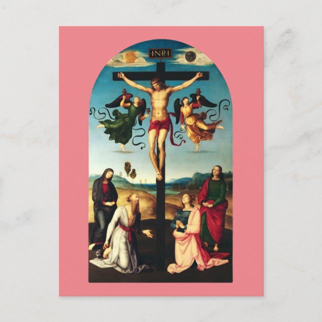 The Crucified Christ with the Virgin Mary Postcard (Front)