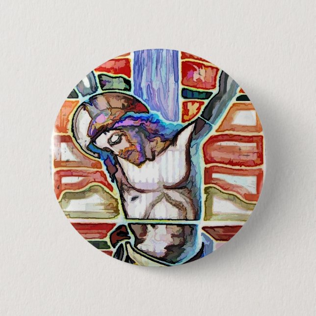THE CRUCIFIXION 6 CM ROUND BADGE (Front)