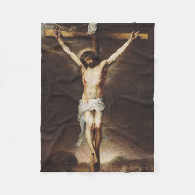 The Crucifixion by Bartolome Esteban Murillo Fleece Blanket (Front)