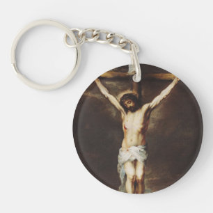 The Crucifixion by Bartolome Esteban Murillo Key Ring