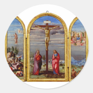 The Crucifixion by Francesco Granacci Classic Round Sticker