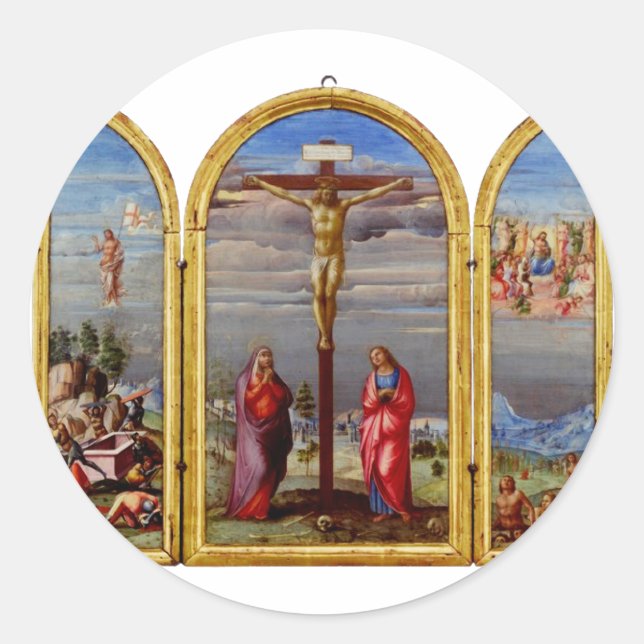 The Crucifixion by Francesco Granacci Classic Round Sticker (Front)