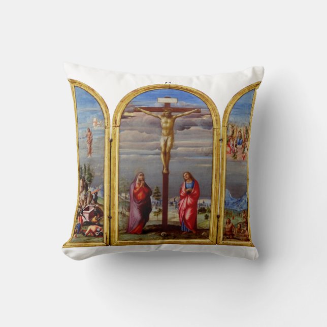 The Crucifixion by Francesco Granacci Cushion (Front)