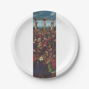 The Crucifixion by Van Eyck Paper Plate