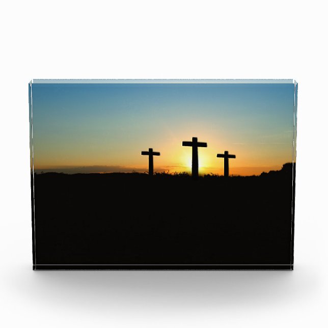The Crucifixion Crosses at Sunset Photo Block (Front)