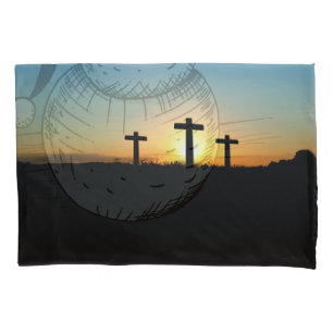 The Crucifixion Crosses at Sunset Pillowcase