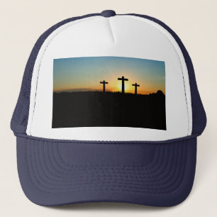 The Crucifixion Crosses at Sunset Trucker Hat