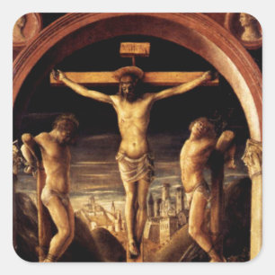 The Crucifixion of Jesus by Vincenzo Foppa - 1456 Square Sticker