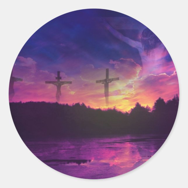 The Crucifixion of Jesus Christ Classic Round Sticker (Front)
