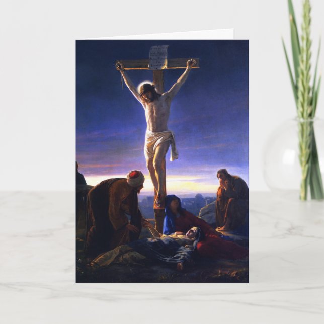 The Crucifixion of Jesus. Fine Art Easter Card (Front)