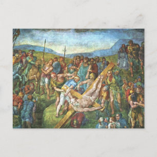 The Crucifixion of St. Peter by Michelangelo Postc Postcard