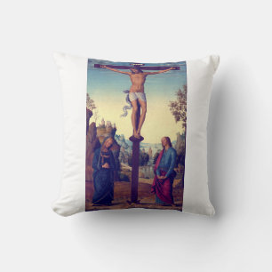 The Crucifixion with the Virgin by Pietro Perugino Cushion