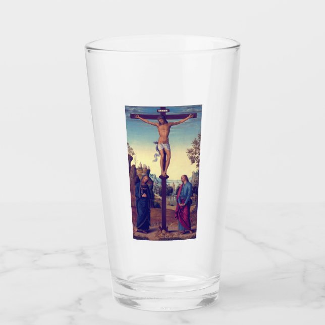 The Crucifixion with the Virgin by Pietro Perugino Glass (Front)