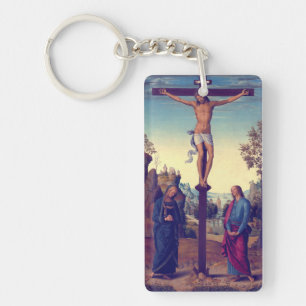 The Crucifixion with the Virgin by Pietro Perugino Key Ring