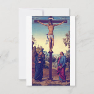 The Crucifixion with the Virgin by Pietro Perugino Thank You Card