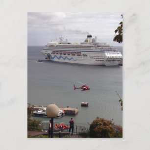 The cruise ship AIDAblu in the harbour of Funchal, Postcard