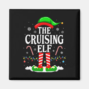The Cruising Elf Xmas Funny Matching Family Cruise Magnet
