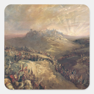 The Crusaders Before Jerusalem Square Sticker
