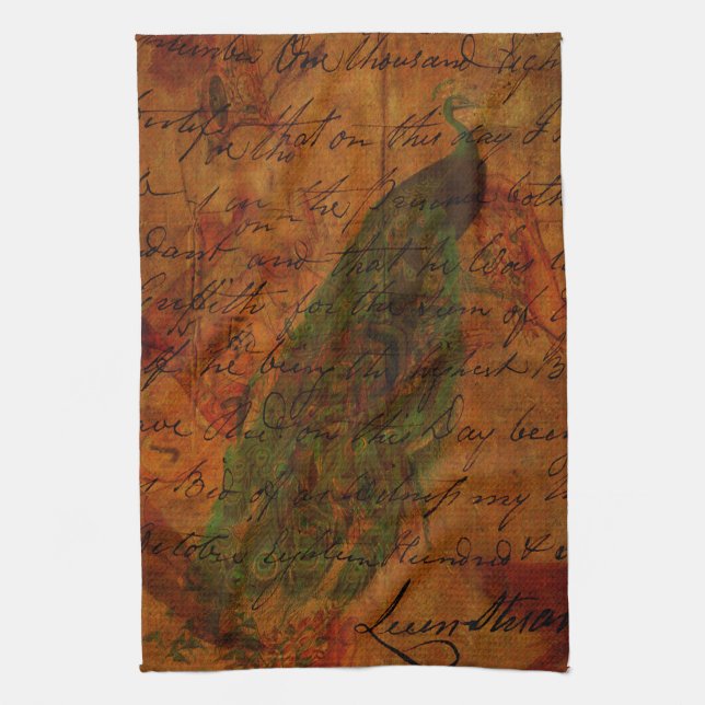 The Cry of the Peacock Tea Towel (Vertical)