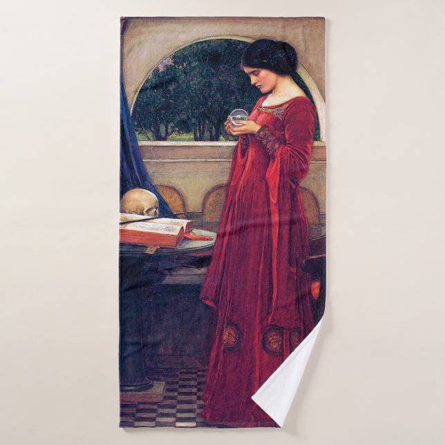 The Crystal Ball, John William Waterhouse Bath Towel (Bath Towel)