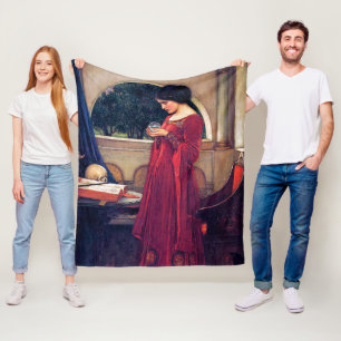 The Crystal Ball, John William Waterhouse Fleece Blanket