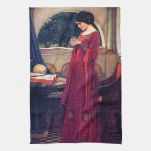 The Crystal Ball, John William Waterhouse Tea Towel