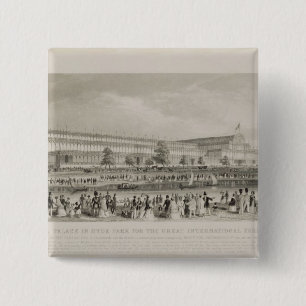 The Crystal Palace in Hyde Park for the Great Inte 15 Cm Square Badge