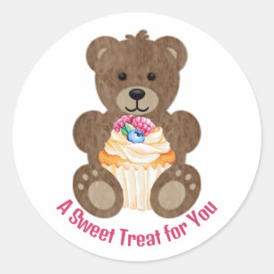 The Cupcake Bear Classic Round Sticker