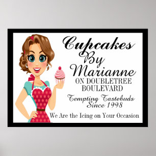 The Cupcake Lady, Bakery, Catering Business Poster