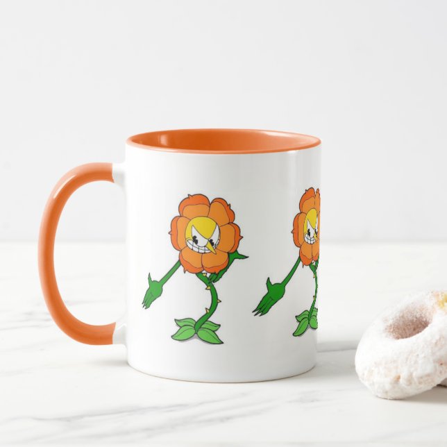 The Cuphead Show - Cagney Carnation - Ceramic Mug (With Donut)