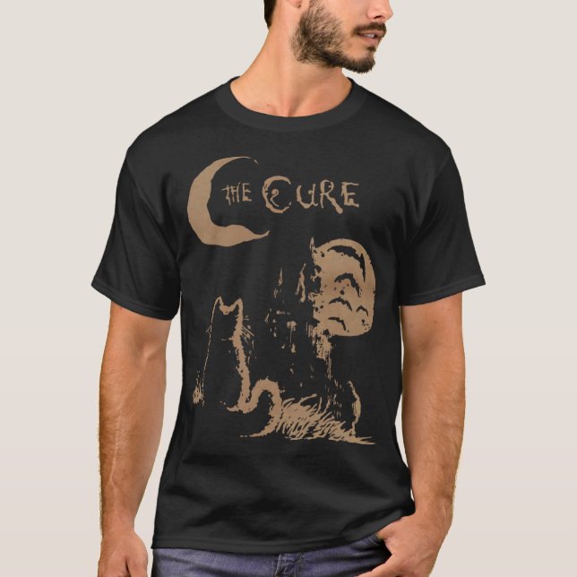The Cure Cat Moon 90s Alt Indie Rock band For Men2 T-Shirt (Front)