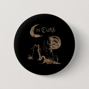 The Cure Vintage Cat Moon Funny The Cure Cat Lover 6 Cm Round Badge