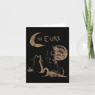 The Cure Vintage Cat Moon Funny The Cure Cat Lover Card