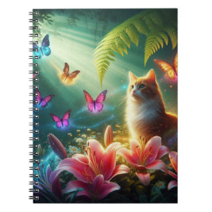 The Curious Cat & Her Butterflies Notebook