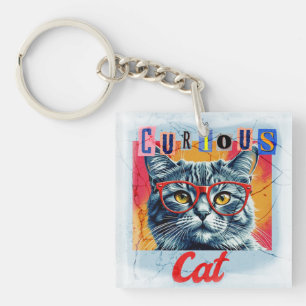 The Curious Cat Key Ring
