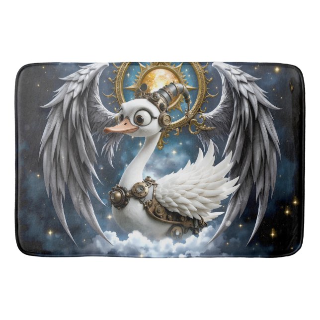 The Curious Clockwork Swan. Bath Mat (Front)