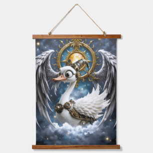 The Curious Clockwork Swan. Hanging Tapestry