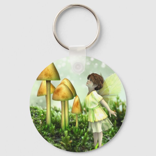 The Curious Fairy - Fairy and Toadstools Key Ring (Front)