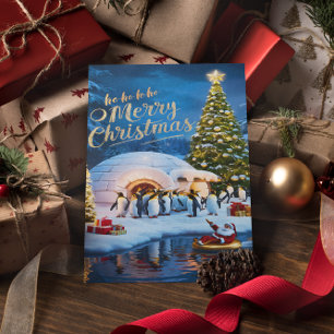 The curious penguins  postcard