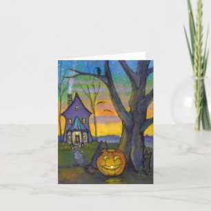 The Curious Pumpkin Cat Note Card
