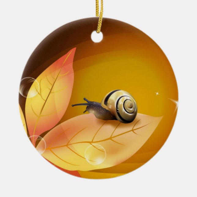The curious Snail Ceramic Tree Decoration (Front)