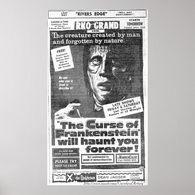 "The Curse of Frankenstein" (1957) Ad - Poster (Front)