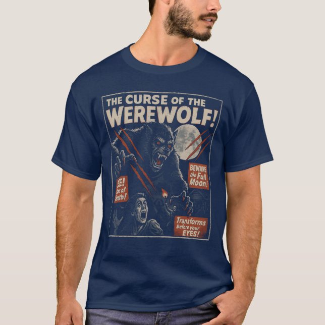 The Curse Ofhe Werewolf Movie Poster Halloween vin T-Shirt (Front)