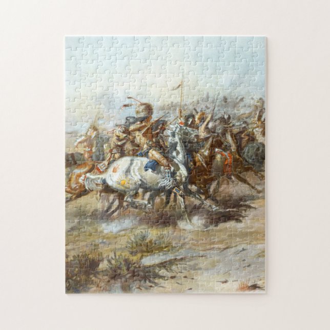 The Custer Fight Battle Charles Marion Russell  Jigsaw Puzzle (Vertical)