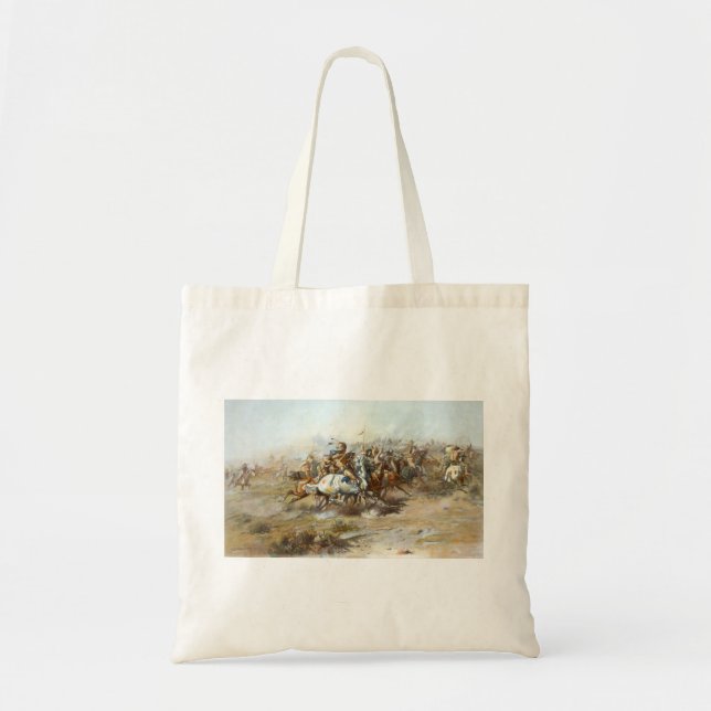 The Custer Fight Battle Charles Marion Russell  Tote Bag (Front)