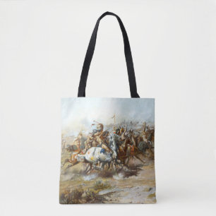The Custer Fight Battle of Little Bighorn Russell  Tote Bag