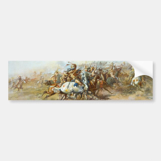 The Custer Fight by Charles Marion Russell Bumper Sticker (Front)