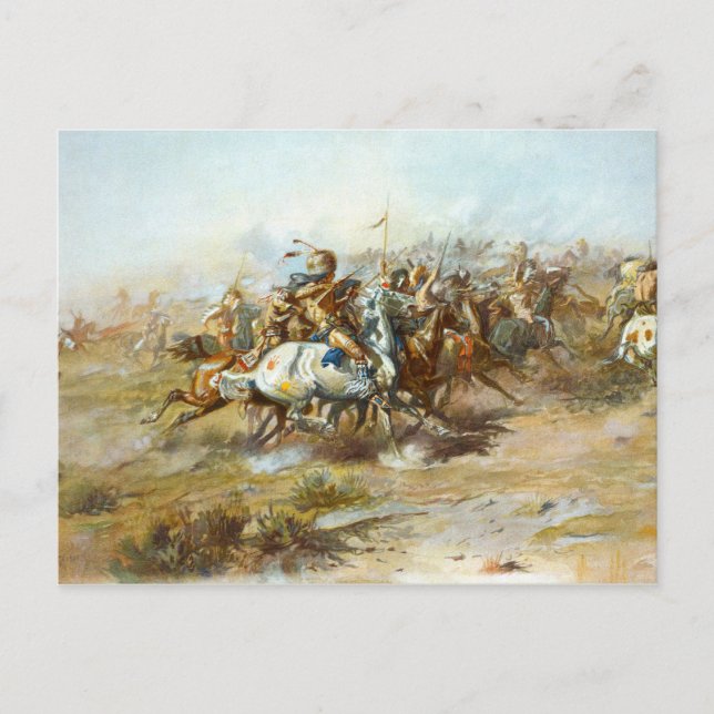 The Custer Fight by Charles Marion Russell Postcard (Front)